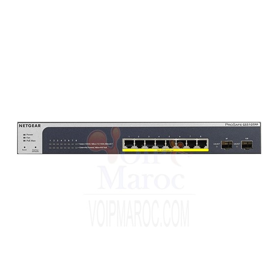 Smart Switch 8 ports 10/100/1000 Mbps PoE+ +2 ports SFP GS510TPP