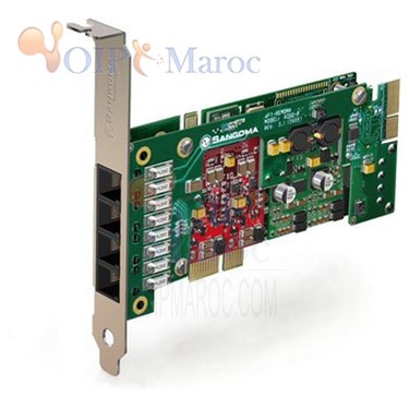 Carte Analogique PCIe 4 Port FXO/FXS Optionnel Anti écho