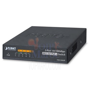 Switch de bureau 4 ports 10 / 100Mbps 802.3af / à PoE + 1 port 10 / 100Mbps 60W